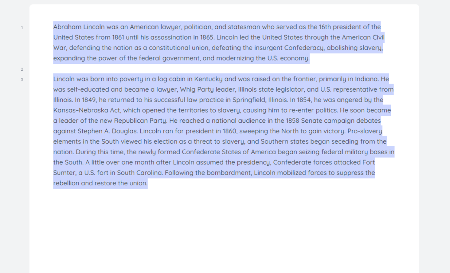 Screenshot of text on the WCOnline whiteboard in an online meeting